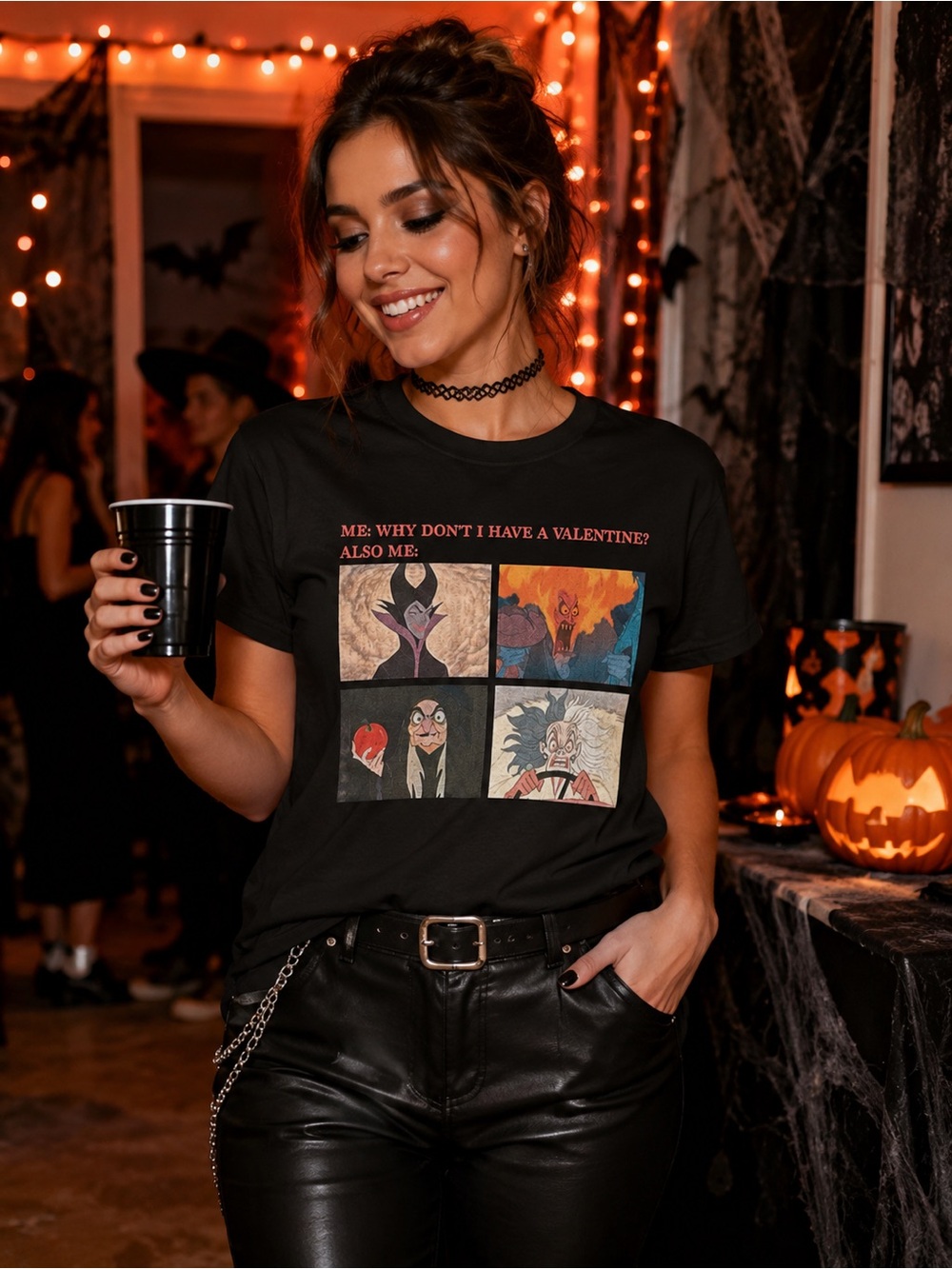 Disney Villains Meme Graphic Tee Funny Halloween Shirt valentine humor